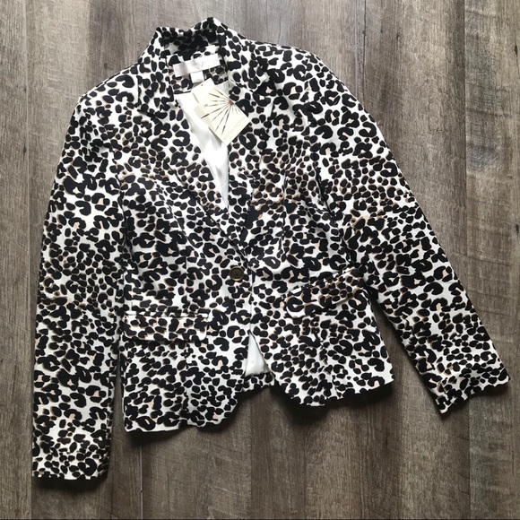 Boston Proper Jackets & Blazers - NEW Boston Proper Chic Leopard Blazer Size 8